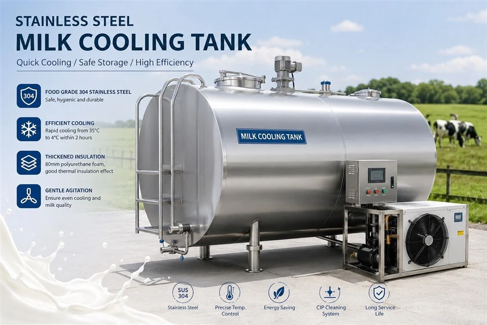 horizontal milk cooling tank
