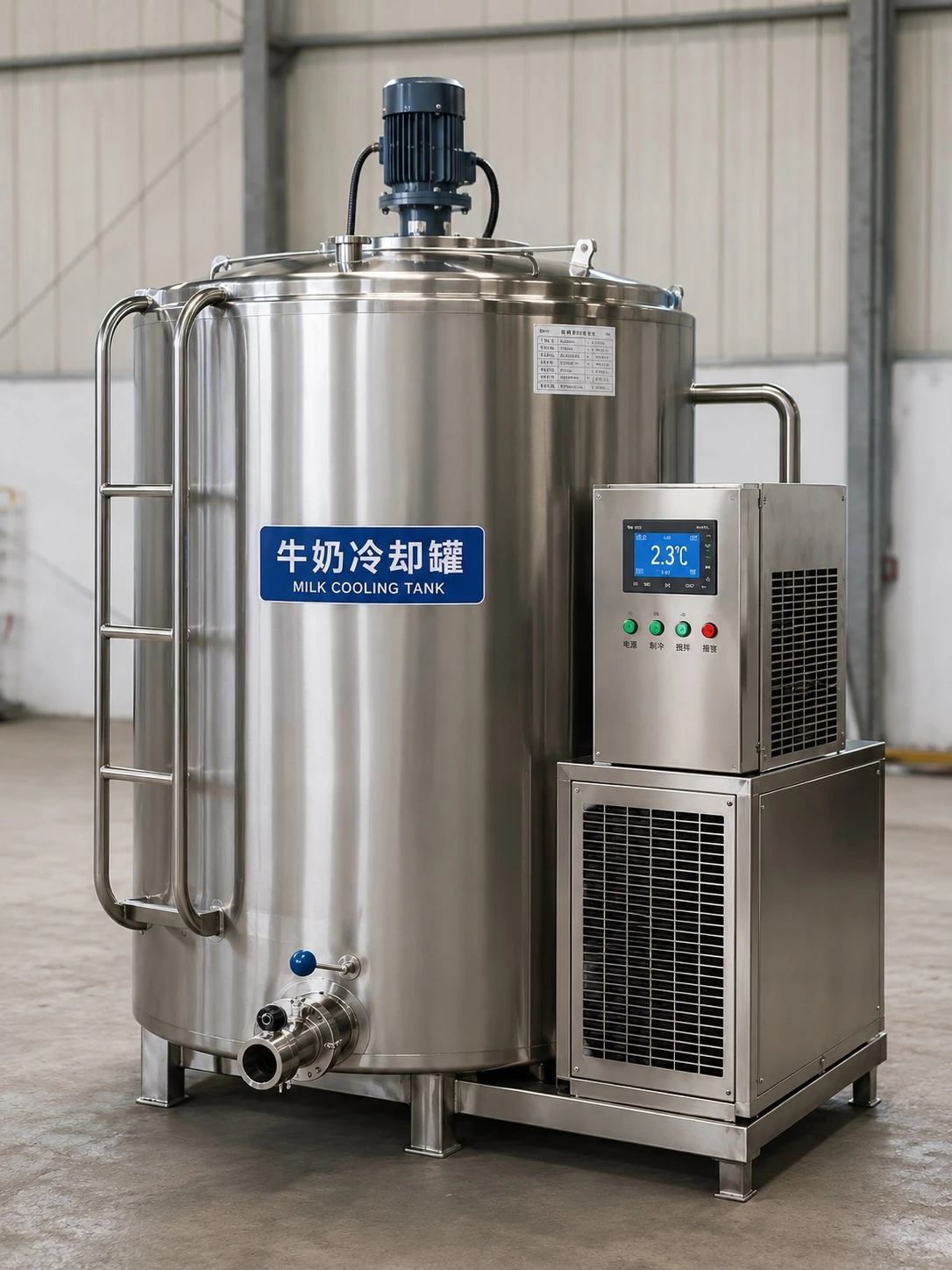 vertical fresh milk cooling tank